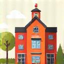 Icon representing a school building.